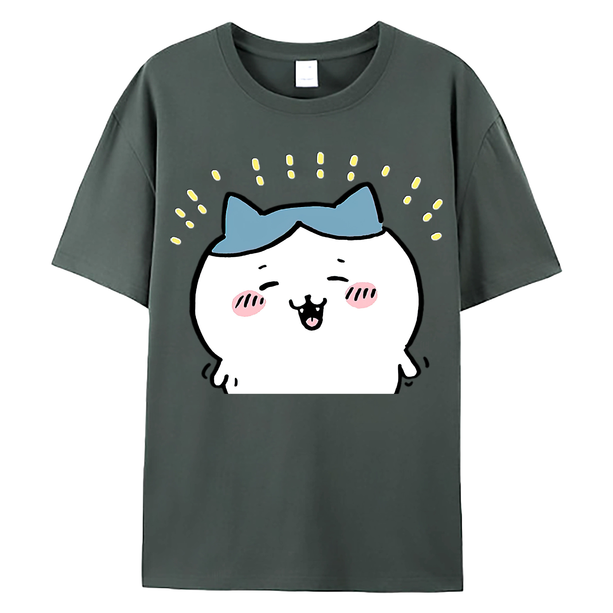 （画像用） ちいかわ ハチワレ Chii-kawa hachiware 綿100％ メンズ半袖Tシャツ｜肌触りやわらか＆通気性